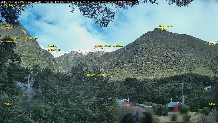 Webcam Temple Basin: Arthur Pass West