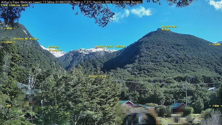 Webcam Temple Basin: Arthur Pass West