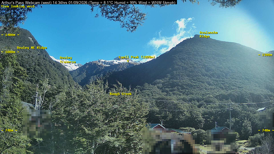 Webcam Temple Basin: Arthur Pass West