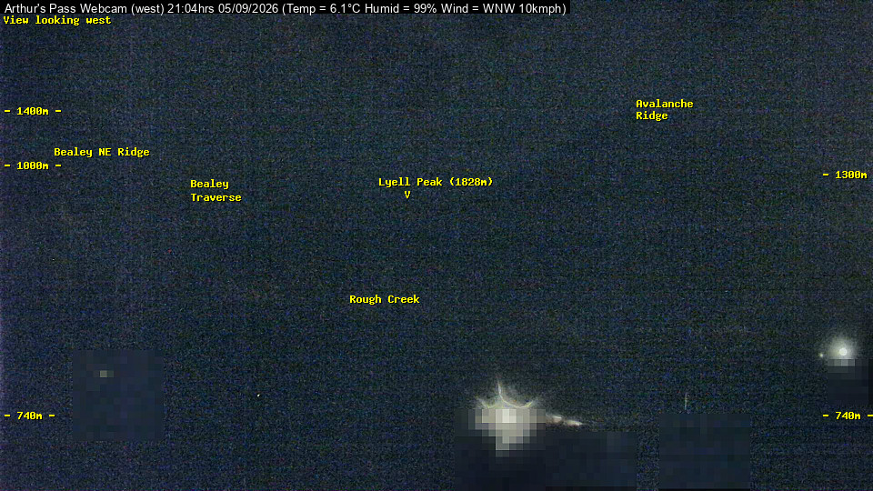Webcam Temple Basin: Arthur Pass West