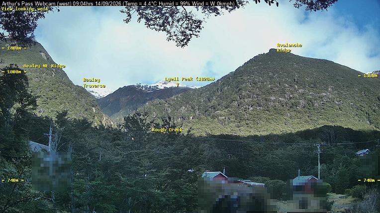 Webcam Temple Basin: Arthur Pass West