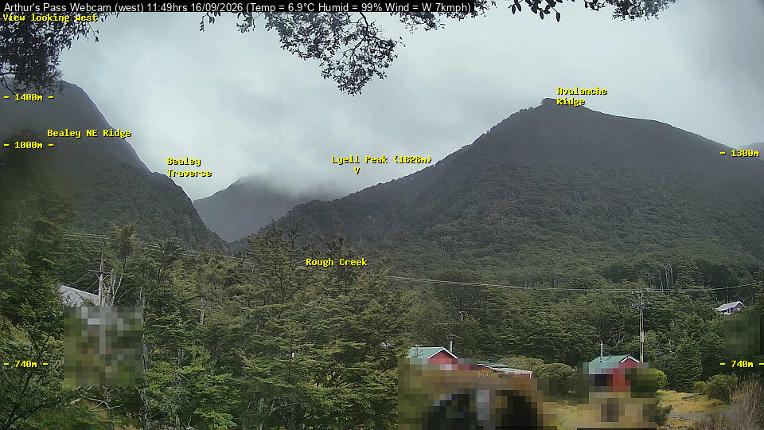 Webcam Temple Basin: Arthur Pass West