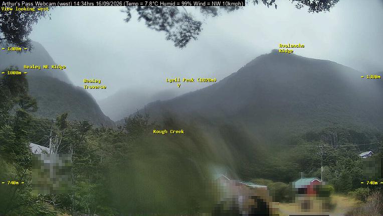 Webcam Temple Basin: Arthur Pass West