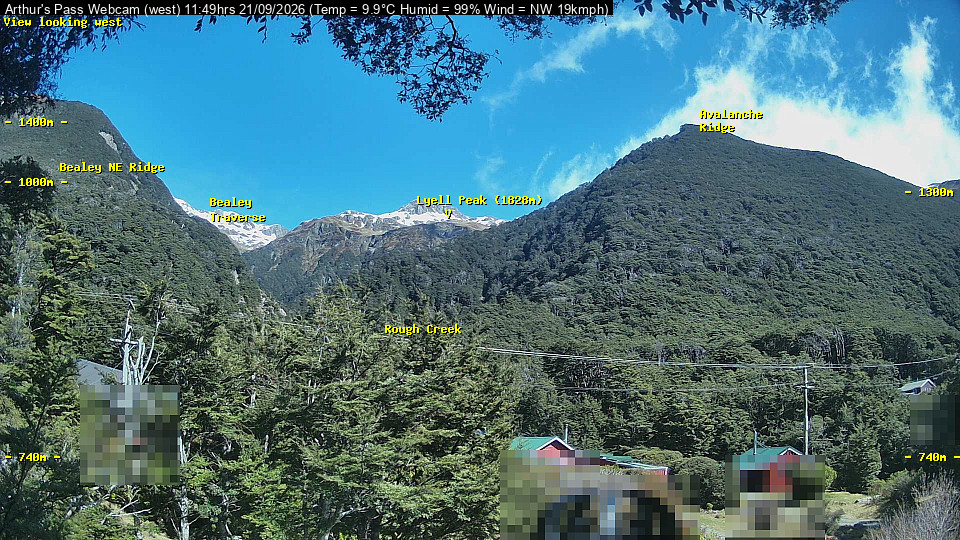 Webcam Temple Basin: Arthur Pass West
