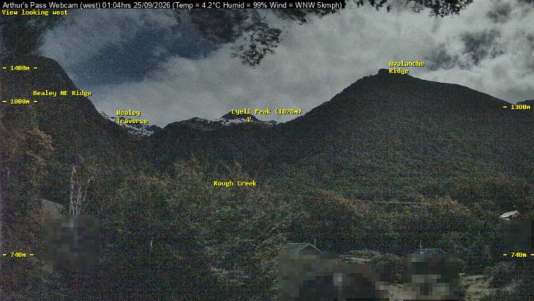 Webcam Temple Basin: Arthur Pass West