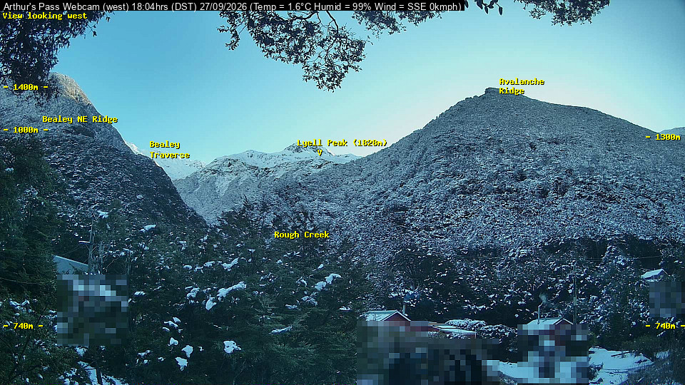 Webcam Temple Basin: Arthur Pass West