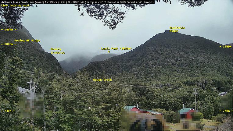 Webcam Temple Basin: Arthur Pass West