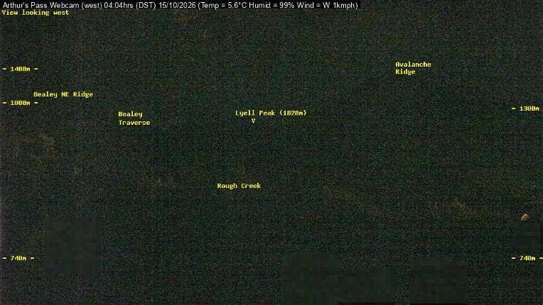 Webcam Temple Basin: Arthur Pass West