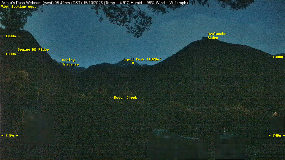 Webcam Temple Basin: Arthur Pass West