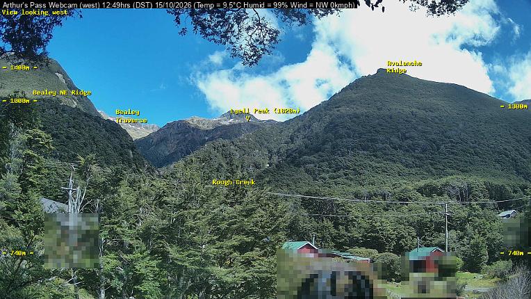 Webcam Temple Basin: Arthur Pass West