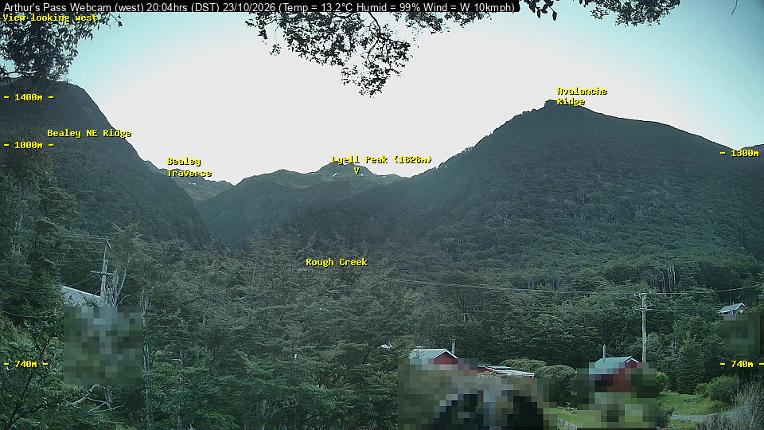 Webcam Temple Basin: Arthur Pass West