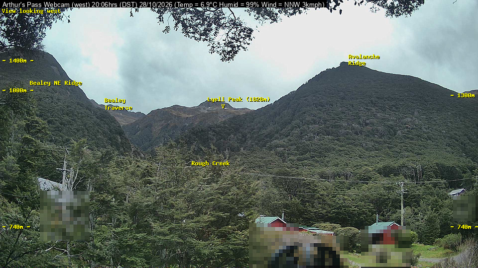 Webcam Temple Basin: Arthur Pass West